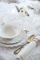 Detail of place setting on dining table