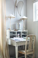 Classic wooden painted desk and chair