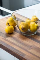 Fruit in glass bowl
