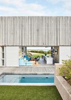 Swimming pool and outdoor veranda of modern house