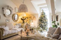 Classic living room with Christmas tree