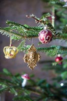 Detail of Christmas tree decorations