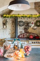 Detail of classic country kitchen with Christmas treats