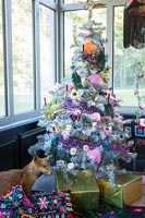 Christmas tree with fox and presents