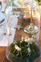 Detail of outside dining table Christmas decoration