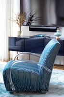 Modern blue armchair