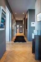 Modern black rug in the hallway