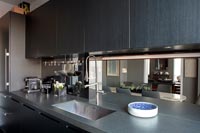 Modern grey kitchen cabinets