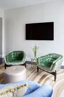 Velvet green armchairs