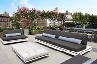 Modern outdoor grey sofas