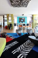 Modern colourful living room