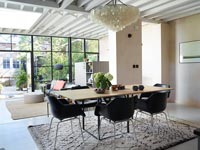 Modern open plan living and dining area