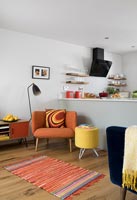 Modern colourful open plan living area