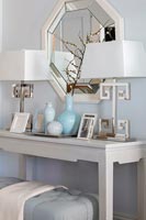 Detail of white console table