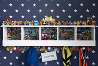 Detail of childrens toy storage