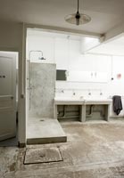 Shower room in artists studio space