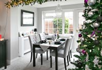Modern dining table at Christmas time