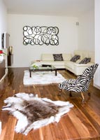 Modern living room with animal prints