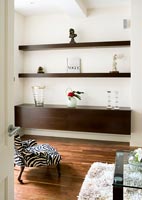 Wooden wall-mounted sideboard unit