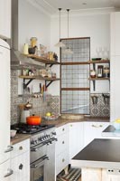 Detail of modern eclectic kitchen