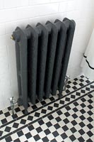 Detail of retro style bathroom radiator