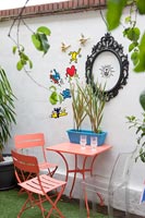 Colourful outside dining space