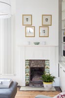 Classic fireplace with tiled surround