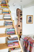 Books on stairs