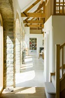 View of open plan living area of barn conversion 