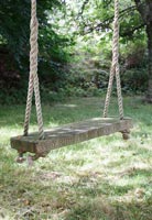 Detail of rustic hanging swing