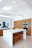 Modern white kitchen island