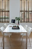 Modern white dining table