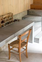 Concrete desk and staircase