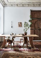 Modern wooden dining room 