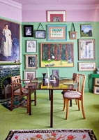 Colourfully painted living room 