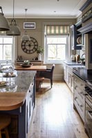 Classic kitchen with large wall clock