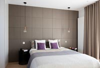 Modern bedroom with feature wall 