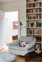 Bookshelf in classic living room 