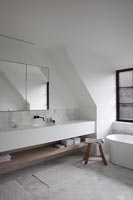 Contemporary bathroom with double sink