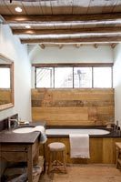 Wooden clad bathroom  