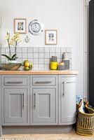 Grey cabinets in modern kitchen 
