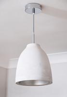 White and silver ceiling light