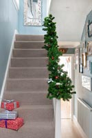 Decorative garland on staircase