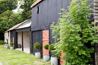 Black painted barn exterior 