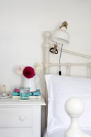 Bedside table and clip on lamp 