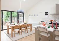 Contemporary kitchen-diner at Christmas