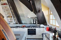 Modern kitchen in a converted C16th Dutch Windmill 