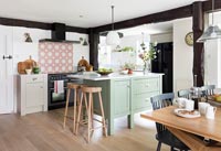Country style open plan kitchen diner 