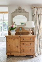 Wooden sideboard and mirror 