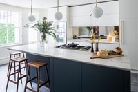 Blue painted Modern kitchen